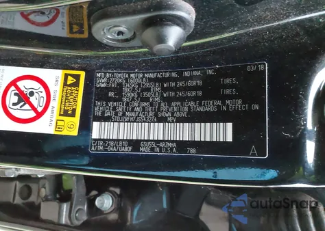 2018 Toyota Highlander Xle from USA, damaged, VIN 5TDJZRFH7JS543274